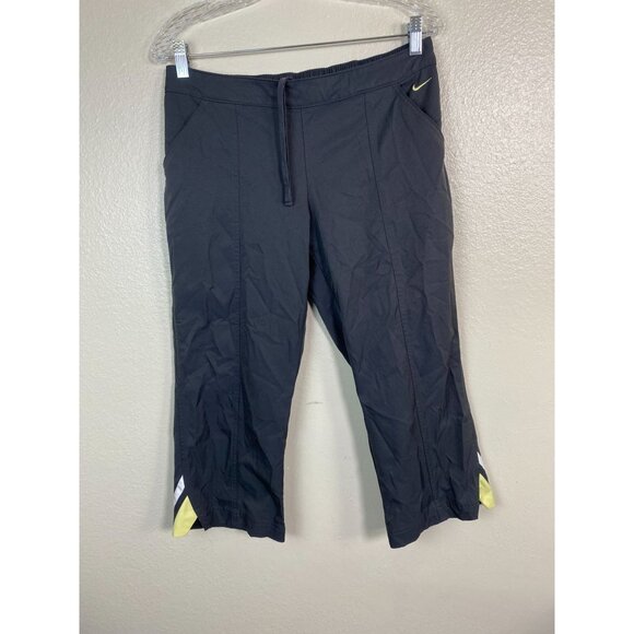 Vintage Nike Womens Gray Capri Athletic Pants Size Medium Y2K Track Drawstring - Picture 1 of 16